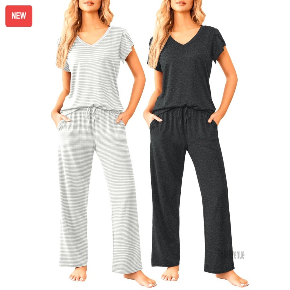 Super-Soft 2-Pack Pajama Set Short Sleeve Lounge Wear S-Xxl